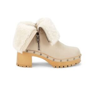 Mia Double Zip Suede Beige Faux Fur Lined Ankle Booties Boots Women’s 7 NWOB